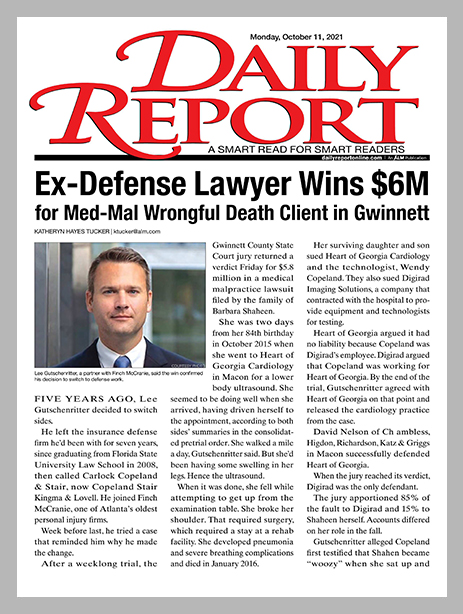 Ex-Defense Lawyer Wins $6M for Med-Mal Wrongful Death Client in Gwinnett